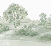 Carta da parati verde paesaggio poetico