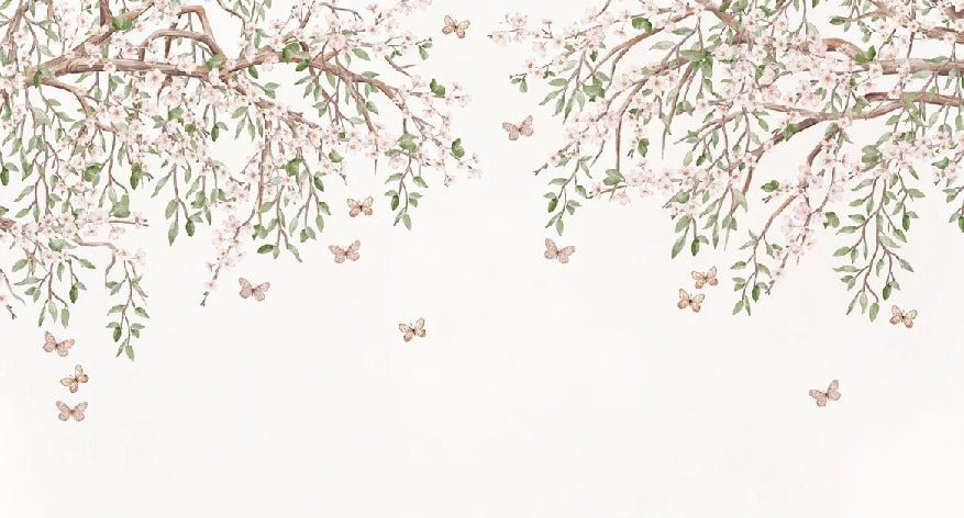 Papier peint papillons et fleurs, XXL, tendance