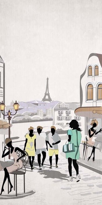 Papier peint wc Paris café en terrasse, XXL, tendance