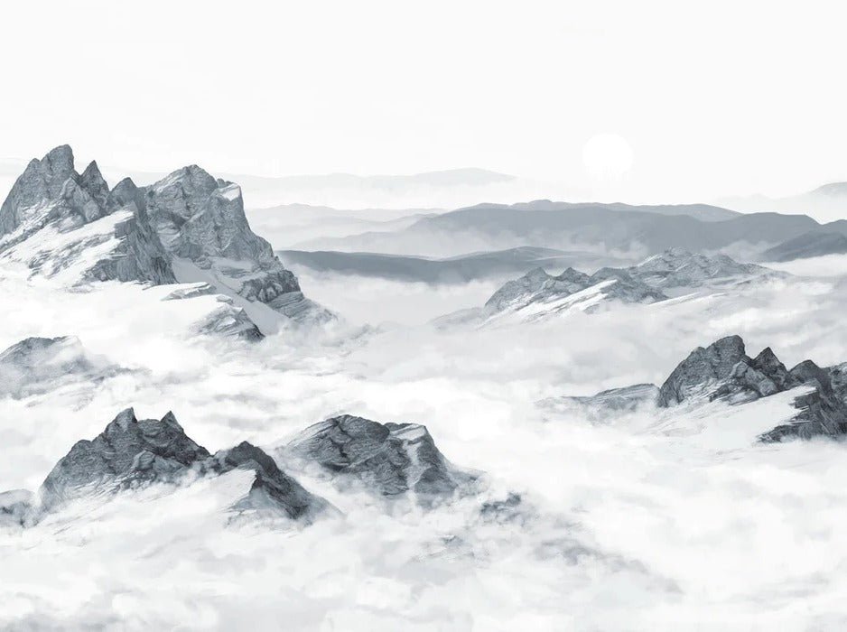 Carta da parati panoramica sulle montagne blu