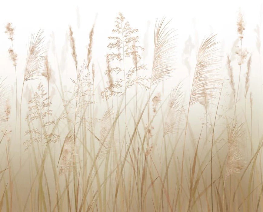 Carta da parati con fiori di campo di grano