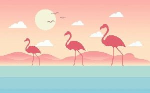 Papier peint enfant tropical flamant rose, XXL, tendance