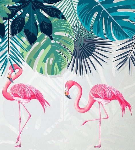 Elegante carta da parati con fenicotteri rosa