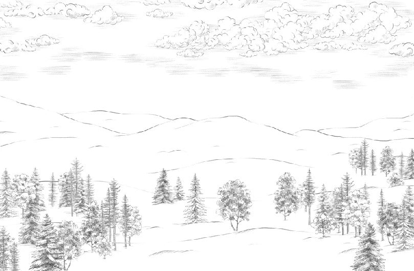 Schizzo di montagna Cimes carta da parati