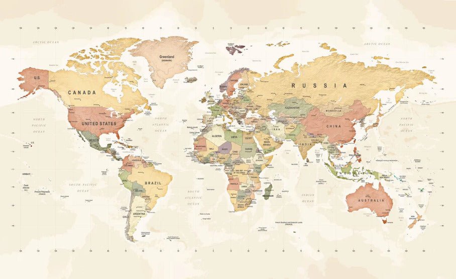 Carta da parati panoramica per l'esplorazione della mappa del mondo