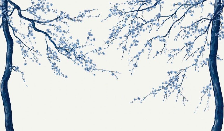 Carta da parati panoramica Sakura white flower
