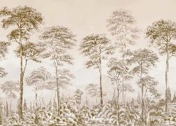 Carta da parati natura pineta seppia