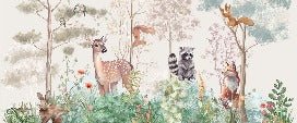 Carta da parati per la cameretta dei bambini magic nature beige