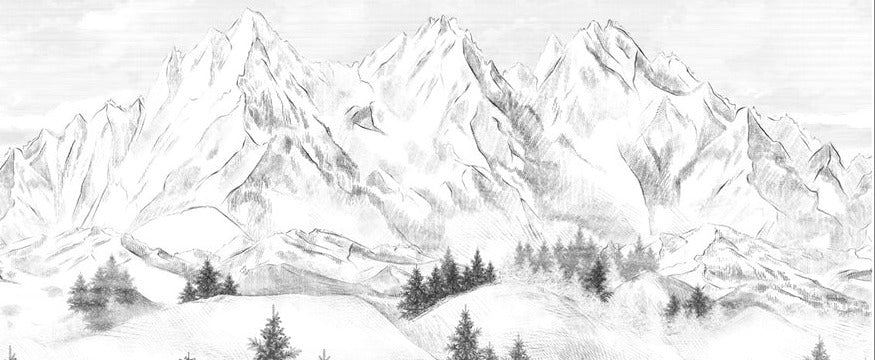 Papier peint montagne sommets de Chamonix, XXL, tendance