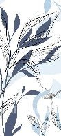 Carta da parati grafica blu con fiori