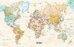 Carta da parati originale con mappa del mondo
