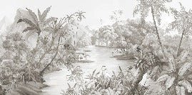 Picturesque jungle panoramic wallpaper