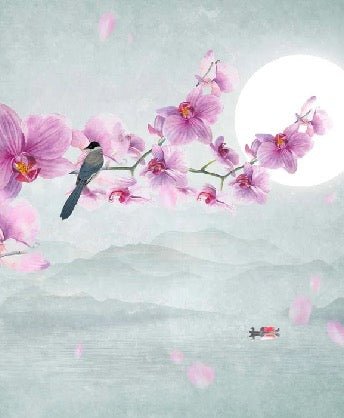 Papier peint panoramique intissé Orchidée, XXL, tendance