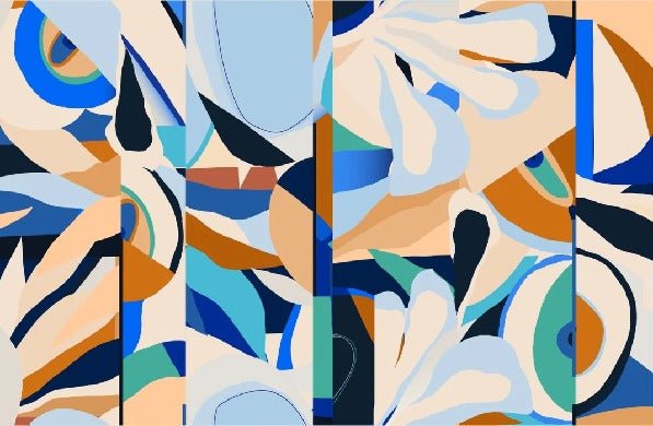 Papier peint abstrait vibrant, XXL, tendance