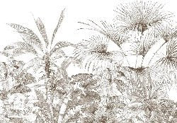 Papier peint tropical gravure monochrome, XXL, tendance