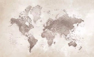Carta da parati con mappa del mondo senza tempo