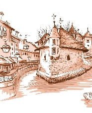 Papier peint Venise des Alpes terracotta, XXL, tendance