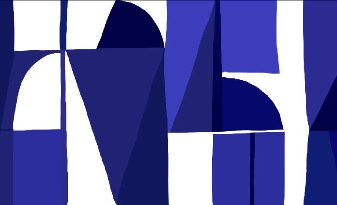 Carta da parati blu in stile Memphis