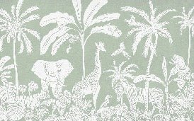 Carta da parati per bambini safari monocromatico verde