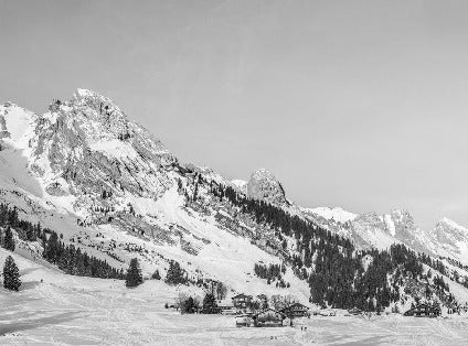 Carta da parati panoramica per chalet alpino