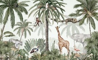 Carta da parati per bambini Giungla pacifica