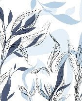 Carta da parati grafica blu con fiori
