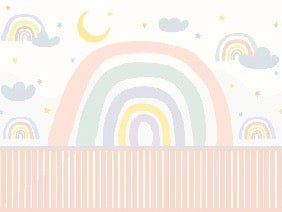 Carta da parati per la camera da letto della ragazza arcobaleno