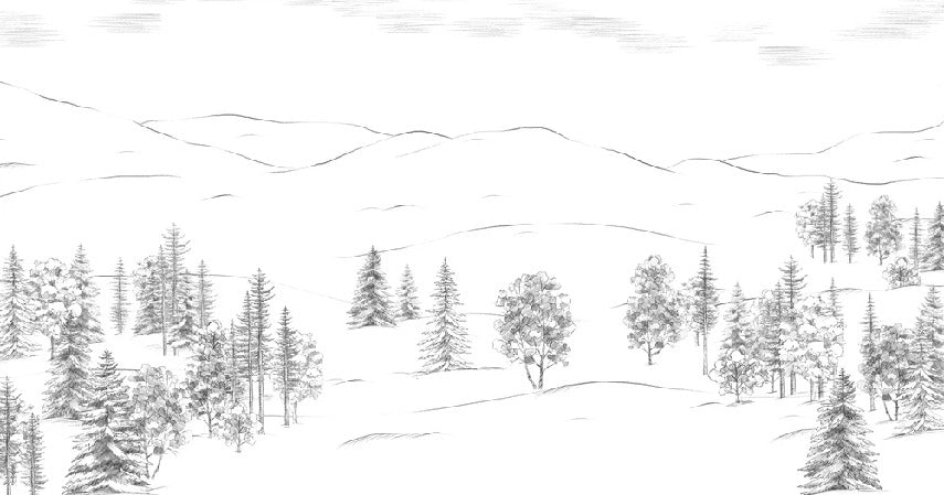 Schizzo di montagna Cimes carta da parati