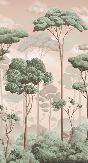 Voluttuoso gelsomino foresta di pini carta da parati panoramica