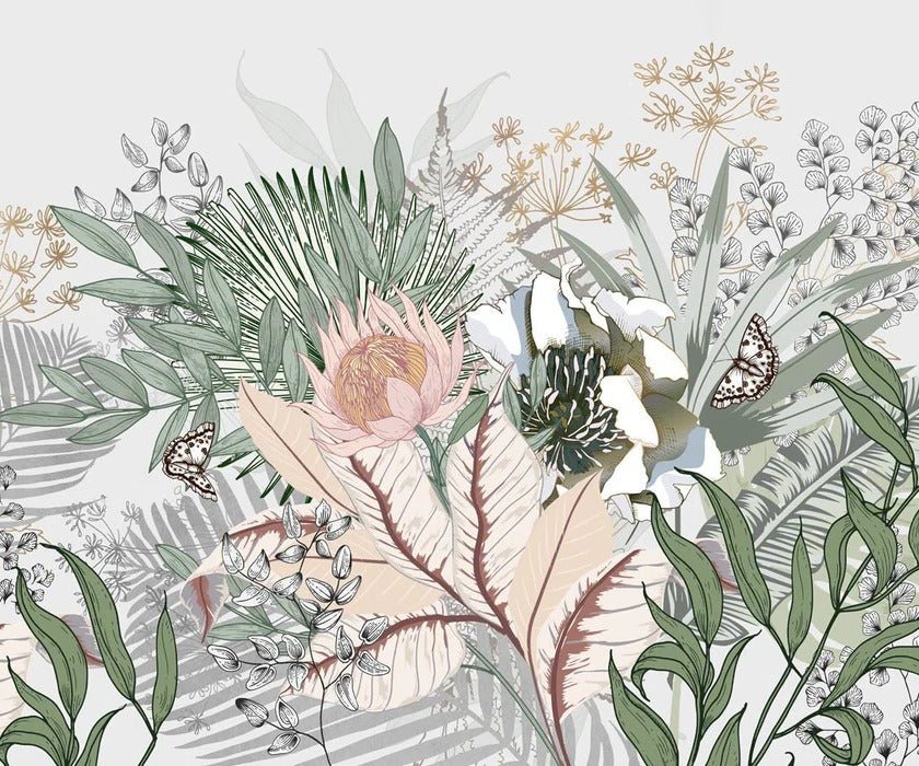 Papier peint panoramique floral botanic, XXL, tendance