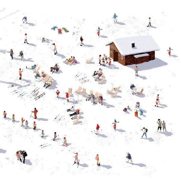 Carta da parati panoramica per l'après ski