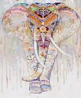 Papier peint Eléphant Boho Indien