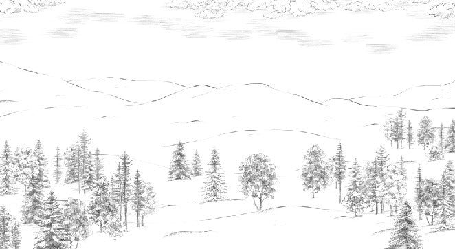 Schizzo di montagna Cimes carta da parati