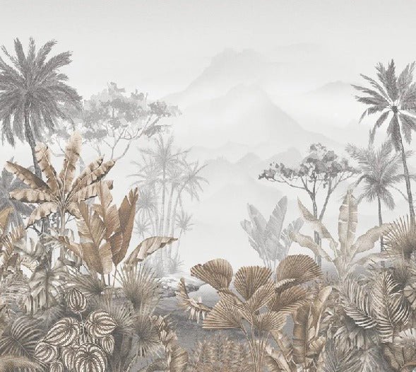 Carta da parati seppia tropicale