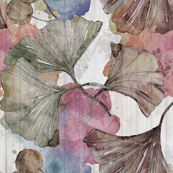 Carta da parati panoramica in ginkgo Giappone Zen