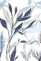 Carta da parati grafica blu con fiori