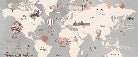 Carta da parati panoramica del mondo per bambini