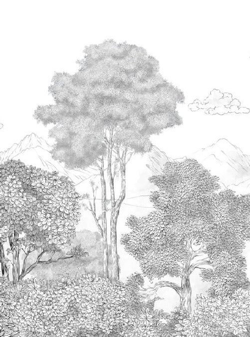 Foreste e montagne panoramiche in carta da parati