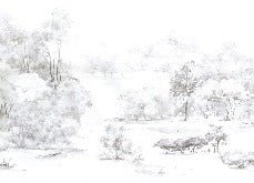 Carta da parati acquerello pineta