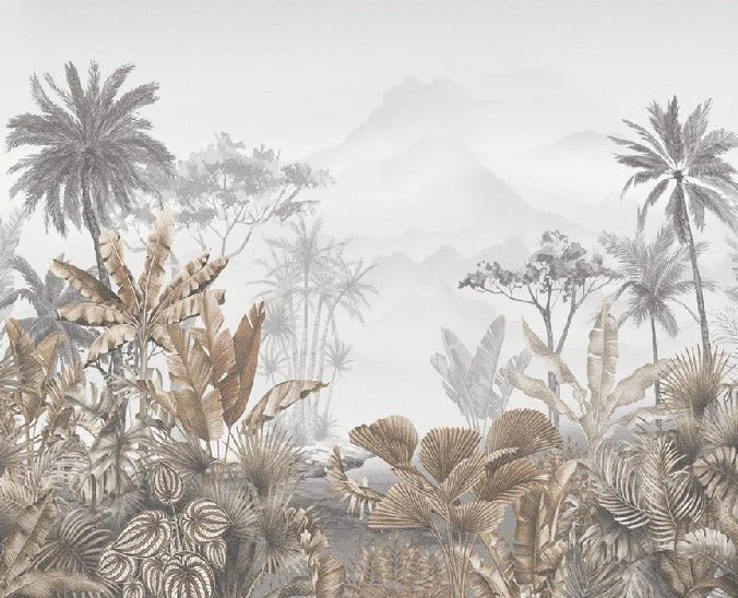 Papier peint tendance tropical sepia, XXL, tendance