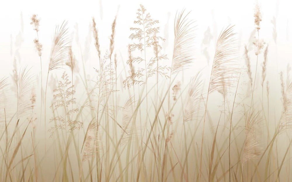 Carta da parati con fiori di campo di grano