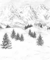 Papier peint montagne sommets de Chamonix, XXL, tendance
