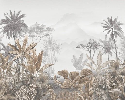 Carta da parati seppia tropicale