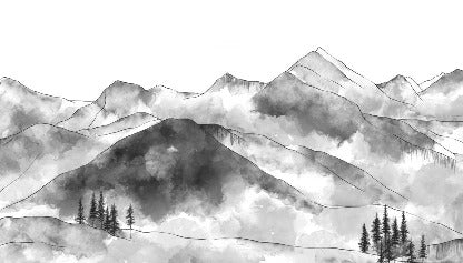Carta da parati in bianco e nero dei monti Aravis