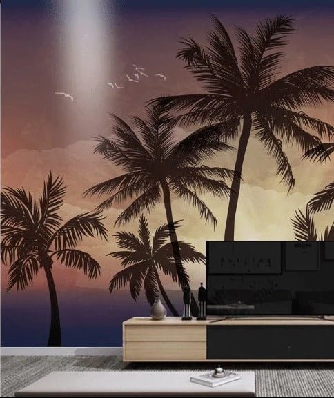 Carta da parati tramonto palma