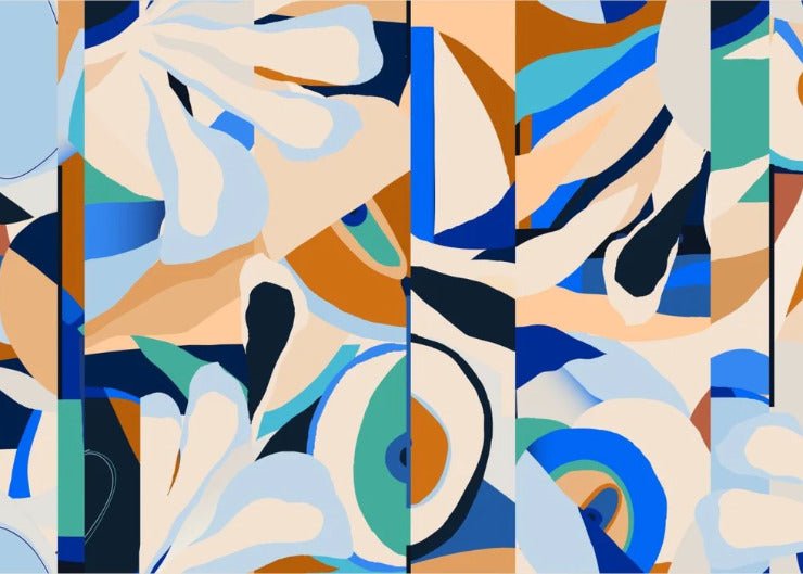 Papier peint abstrait vibrant, XXL, tendance