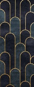 Carta da parati per toilette chic blu scuro