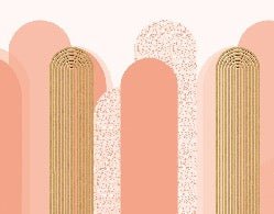 Papier peint Art déco graphique tendance rosé, XXL, tendance