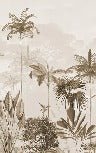 Carta da parati panoramica della giungla eden seppia