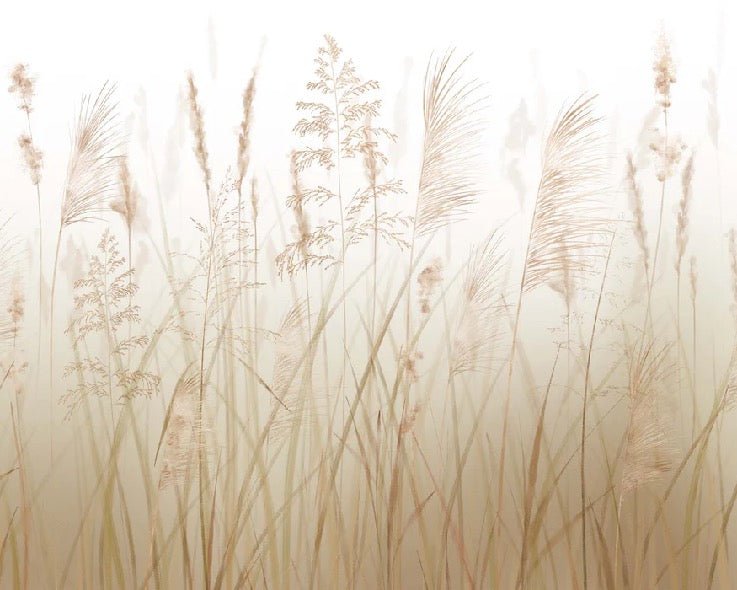 Carta da parati con fiori di campo di grano
